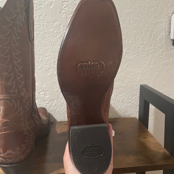 NWT Nocona Rich Brown Leather Boots w/ Stitching Sz. 10 - Picture 15 of 16